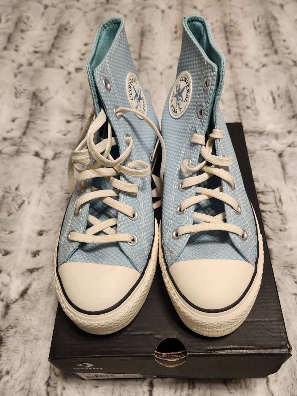 Converse Chuck Taylor All Star Move Platform High Top Blue Checker Women's 7
